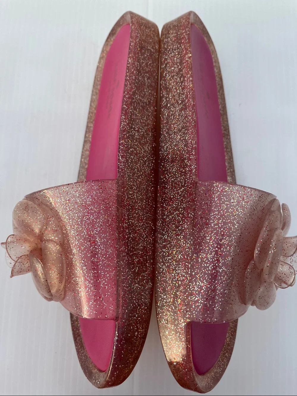 KATE SPADE Splash Glitter Rubber Jelly Slip On Sandals SZ: 9